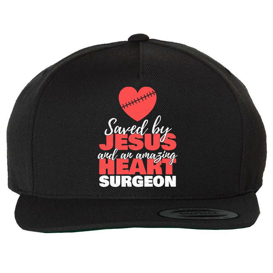 Funny Saved By Jesus Heart Surgeon Surgery Survivor Wool Snapback Cap