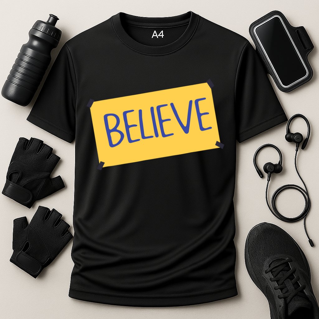 Funny Soccer Believe Faith Coach Richmond Lasso Believe Cooling Performance Crew T-Shirt