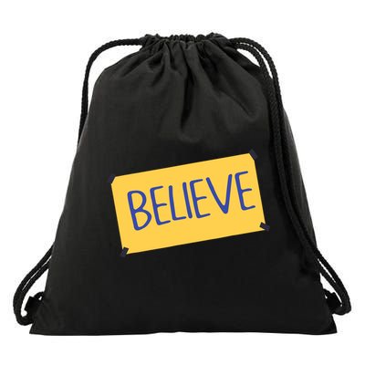 Funny Soccer Believe Faith Coach Richmond Lasso Believe Drawstring Bag