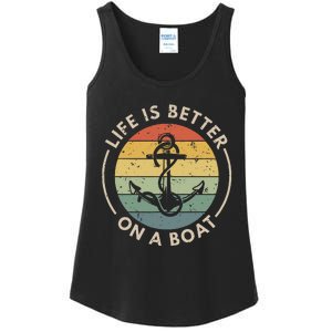 Funny Sailing Boating Sailor Boat Life Is Better On A Boat Ladies Essential Tank