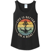 Funny Sailing Boating Sailor Boat Life Is Better On A Boat Ladies Essential Tank