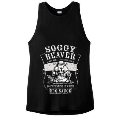 Funny Soggy Beaver Bbq If ItS Not All Over Your Face Ladies PosiCharge Tri-Blend Wicking Tank