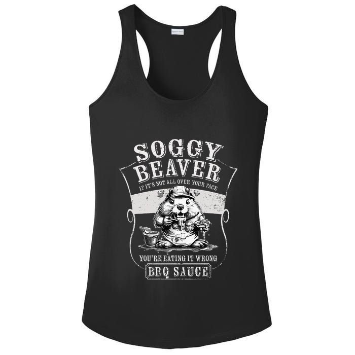 Funny Soggy Beaver Bbq If ItS Not All Over Your Face Ladies PosiCharge Competitor Racerback Tank