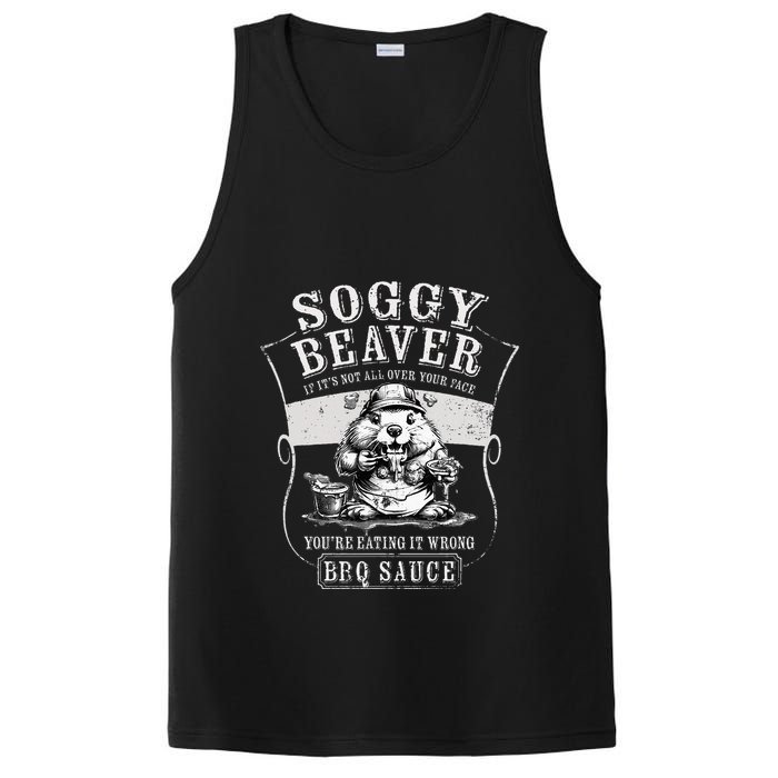 Funny Soggy Beaver Bbq If ItS Not All Over Your Face PosiCharge Competitor Tank