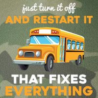 Funny School Bus Driver Gift Just Turn It Off & Restart It Legacy Tie Dye Trucker Hat