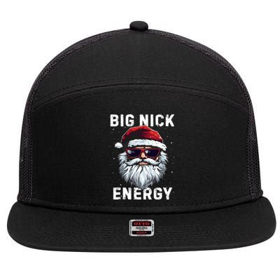 Funny Santa Big Nick Energy Santa Face Merry Christmas 7 Panel Mesh Trucker Snapback Hat