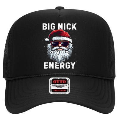 Funny Santa Big Nick Energy Santa Face Merry Christmas High Crown Mesh Back Trucker Hat