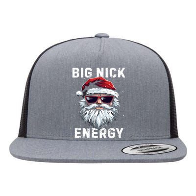 Funny Santa Big Nick Energy Santa Face Merry Christmas Flat Bill Trucker Hat