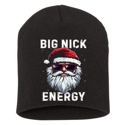 Funny Santa Big Nick Energy Santa Face Merry Christmas Short Acrylic Beanie