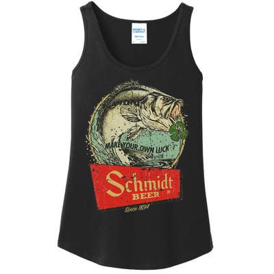 Fishing Schmidt Beer Make Your Own Luck 1894 Vintage Ladies Essential Tank