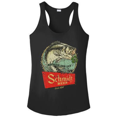 Fishing Schmidt Beer Make Your Own Luck 1894 Vintage Ladies PosiCharge Competitor Racerback Tank