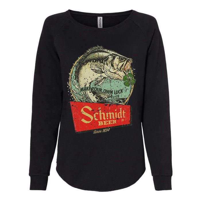 Fishing Schmidt Beer Make Your Own Luck 1894 Vintage Womens California Wash Sweatshirt