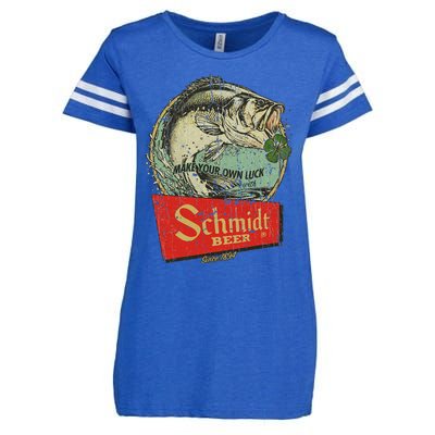 Fishing Schmidt Beer Make Your Own Luck 1894 Vintage Enza Ladies Jersey Football T-Shirt