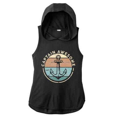 Funny Sailing Boating Sailor Boat Captain Awesome Ladies PosiCharge Tri-Blend Wicking Draft Hoodie Tank