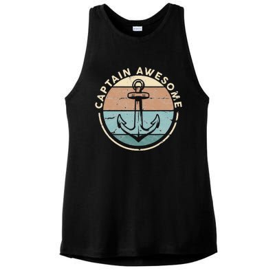 Funny Sailing Boating Sailor Boat Captain Awesome Ladies PosiCharge Tri-Blend Wicking Tank