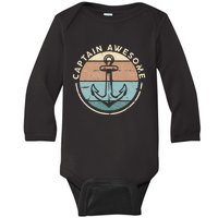 Funny Sailing Boating Sailor Boat Captain Awesome Baby Long Sleeve Bodysuit