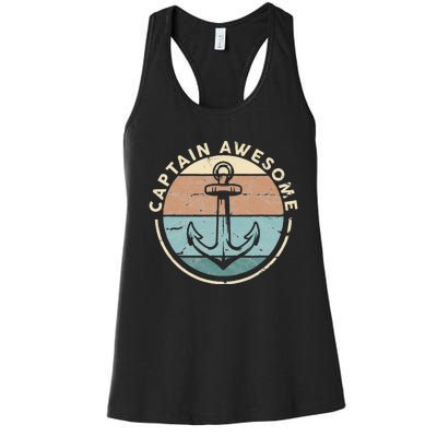 Funny Sailing Boating Sailor Boat Captain Awesome Women's Racerback Tank