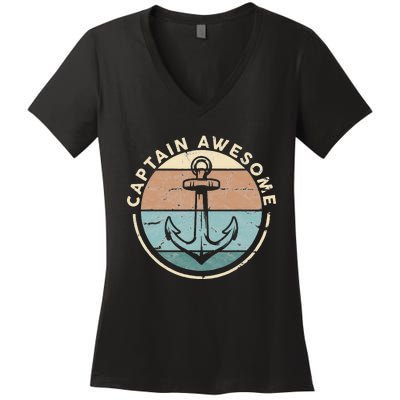 Funny Sailing Boating Sailor Boat Captain Awesome Women's V-Neck T-Shirt