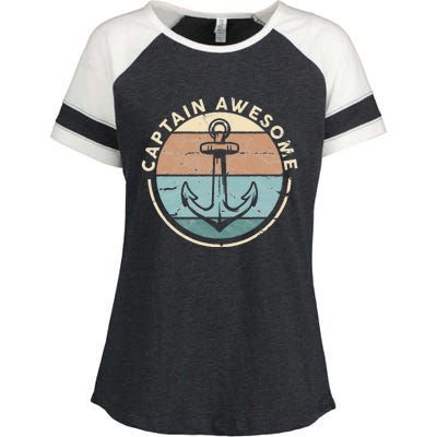 Funny Sailing Boating Sailor Boat Captain Awesome Enza Ladies Jersey Colorblock Tee