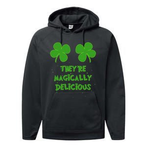 Funny Shamrock Boobs Saint St. Patrick's Paddys Day Irish Performance Fleece Hoodie