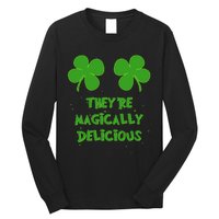 Funny Shamrock Boobs Saint St. Patrick's Paddys Day Irish Long Sleeve Shirt