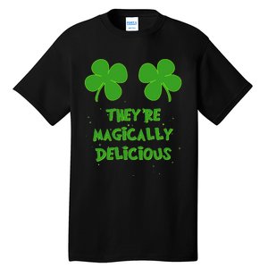 Funny Shamrock Boobs Saint St. Patrick's Paddys Day Irish Tall T-Shirt