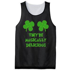 Funny Shamrock Boobs Saint St. Patrick's Paddys Day Irish Mesh Reversible Basketball Jersey Tank