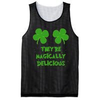 Funny Shamrock Boobs Saint St. Patrick's Paddys Day Irish Mesh Reversible Basketball Jersey Tank