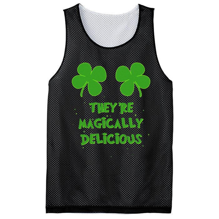 Funny Shamrock Boobs Saint St. Patrick's Paddys Day Irish Mesh Reversible Basketball Jersey Tank