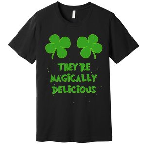 Funny Shamrock Boobs Saint St. Patrick's Paddys Day Irish Premium T-Shirt