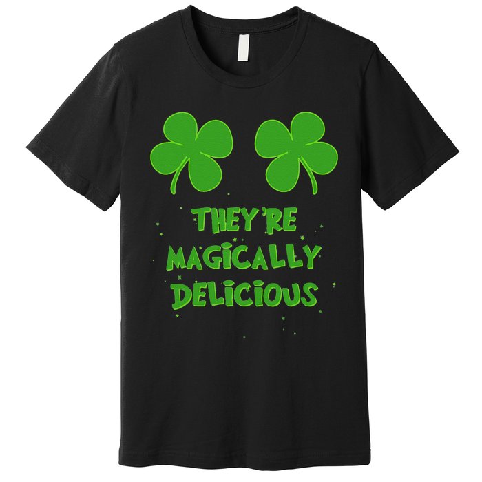 Funny Shamrock Boobs Saint St. Patrick's Paddys Day Irish Premium T-Shirt