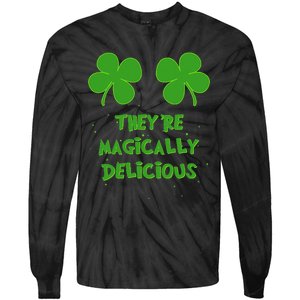 Funny Shamrock Boobs Saint St. Patrick's Paddys Day Irish Tie-Dye Long Sleeve Shirt