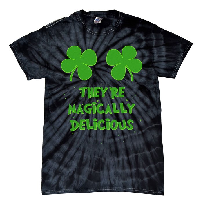 Funny Shamrock Boobs Saint St. Patrick's Paddys Day Irish Tie-Dye T-Shirt