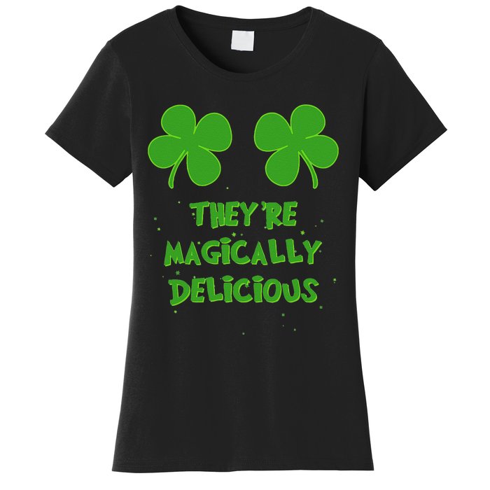 Funny Shamrock Boobs Saint St. Patrick's Paddys Day Irish Women's T-Shirt