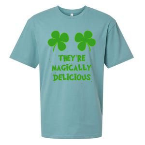 Funny Shamrock Boobs Saint St. Patrick's Paddys Day Irish Sueded Cloud Jersey T-Shirt