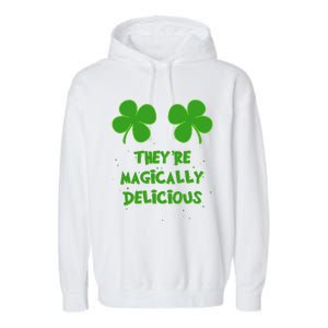 Funny Shamrock Boobs Saint St. Patrick's Paddys Day Irish Garment-Dyed Fleece Hoodie