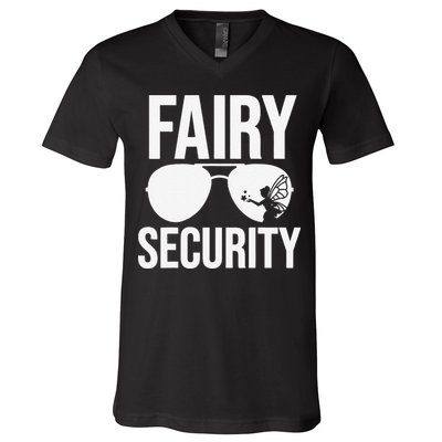 Fairy Security Birthday Family Halloween Dad Mom V-Neck T-Shirt