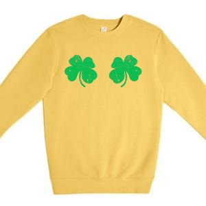 Funny Shamrock Boobs Irish St Patricks Day Premium Crewneck Sweatshirt