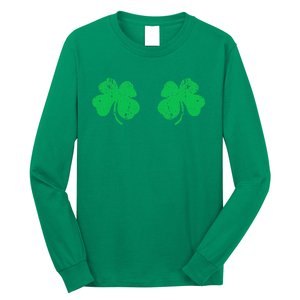 Funny Shamrock Boobs Irish St Patricks Day Long Sleeve Shirt