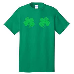 Funny Shamrock Boobs Irish St Patricks Day Tall T-Shirt