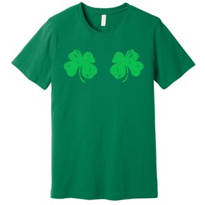 Funny Shamrock Boobs Irish St Patricks Day Premium T-Shirt