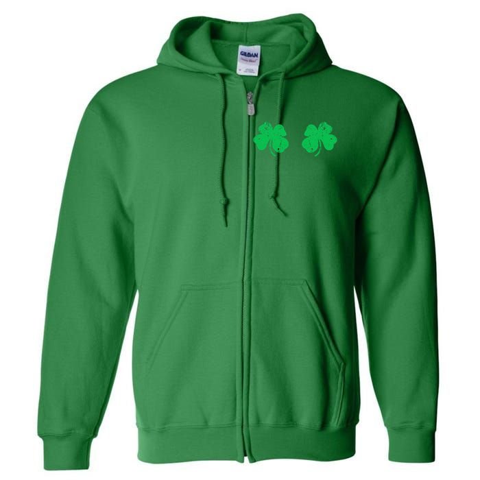 Funny Shamrock Boobs Irish St Patricks Day Full Zip Hoodie