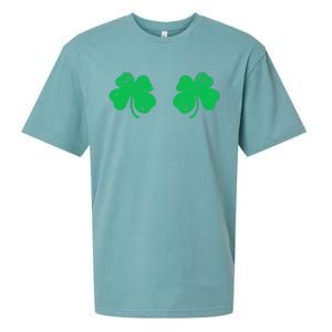 Funny Shamrock Boobs Irish St Patricks Day Sueded Cloud Jersey T-Shirt