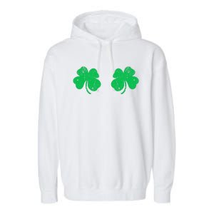 Funny Shamrock Boobs Irish St Patricks Day Garment-Dyed Fleece Hoodie