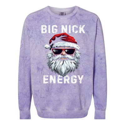 Funny Santa Big Nick Energy Santa Face Merry Christmas Colorblast Crewneck Sweatshirt