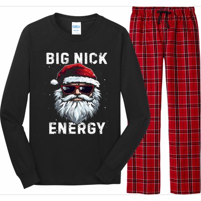 Funny Santa Big Nick Energy Santa Face Merry Christmas Long Sleeve Pajama Set