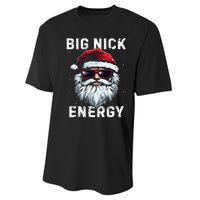 Funny Santa Big Nick Energy Santa Face Merry Christmas Performance Sprint T-Shirt