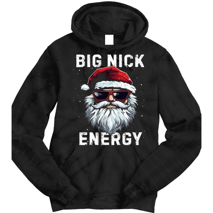 Funny Santa Big Nick Energy Santa Face Merry Christmas Tie Dye Hoodie