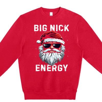 Funny Santa Big Nick Energy Santa Face Merry Christmas Premium Crewneck Sweatshirt