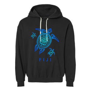 Fiji Sea Blue Tribal Turtle Garment-Dyed Fleece Hoodie